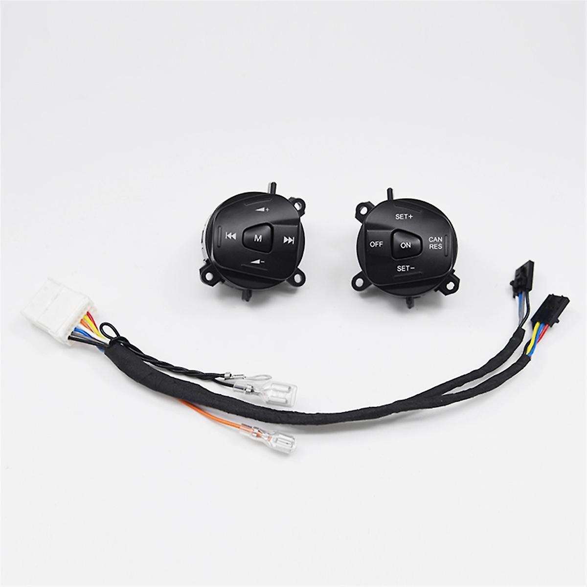 Car Blue LED Steering Wheel Cruise Control Switch Button with Wiring for Fiesta MK7 MK8 Escort Ecosp
