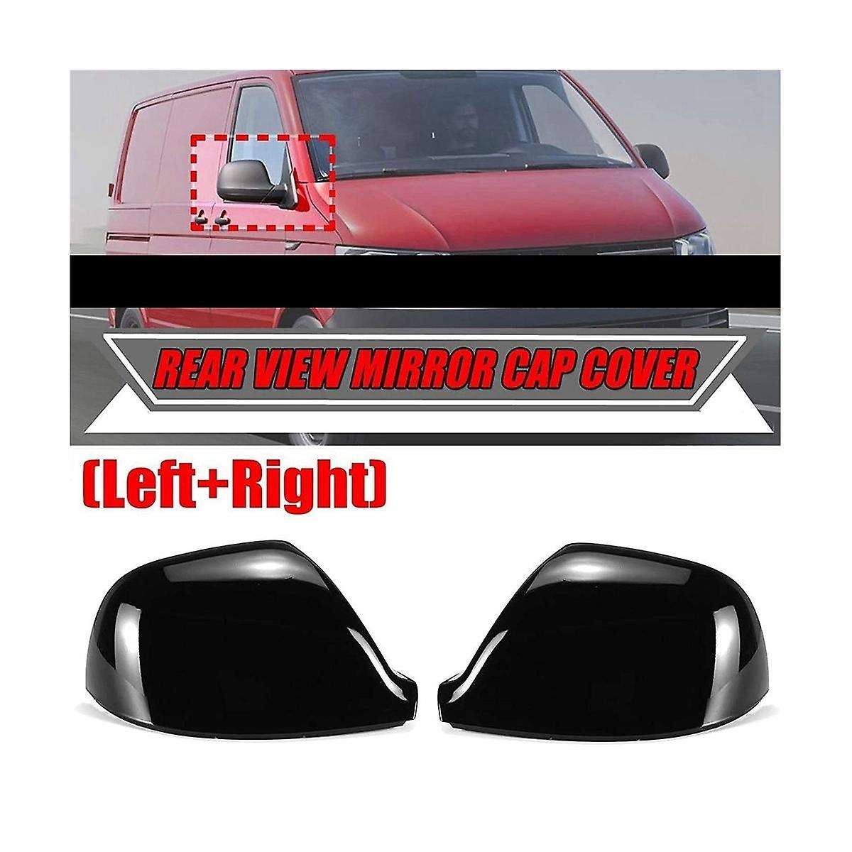 Car Bright Black Side Rearview Mirror Cap Cover Mirror Cover Direct for Transporter T5 T5.1 2010-20