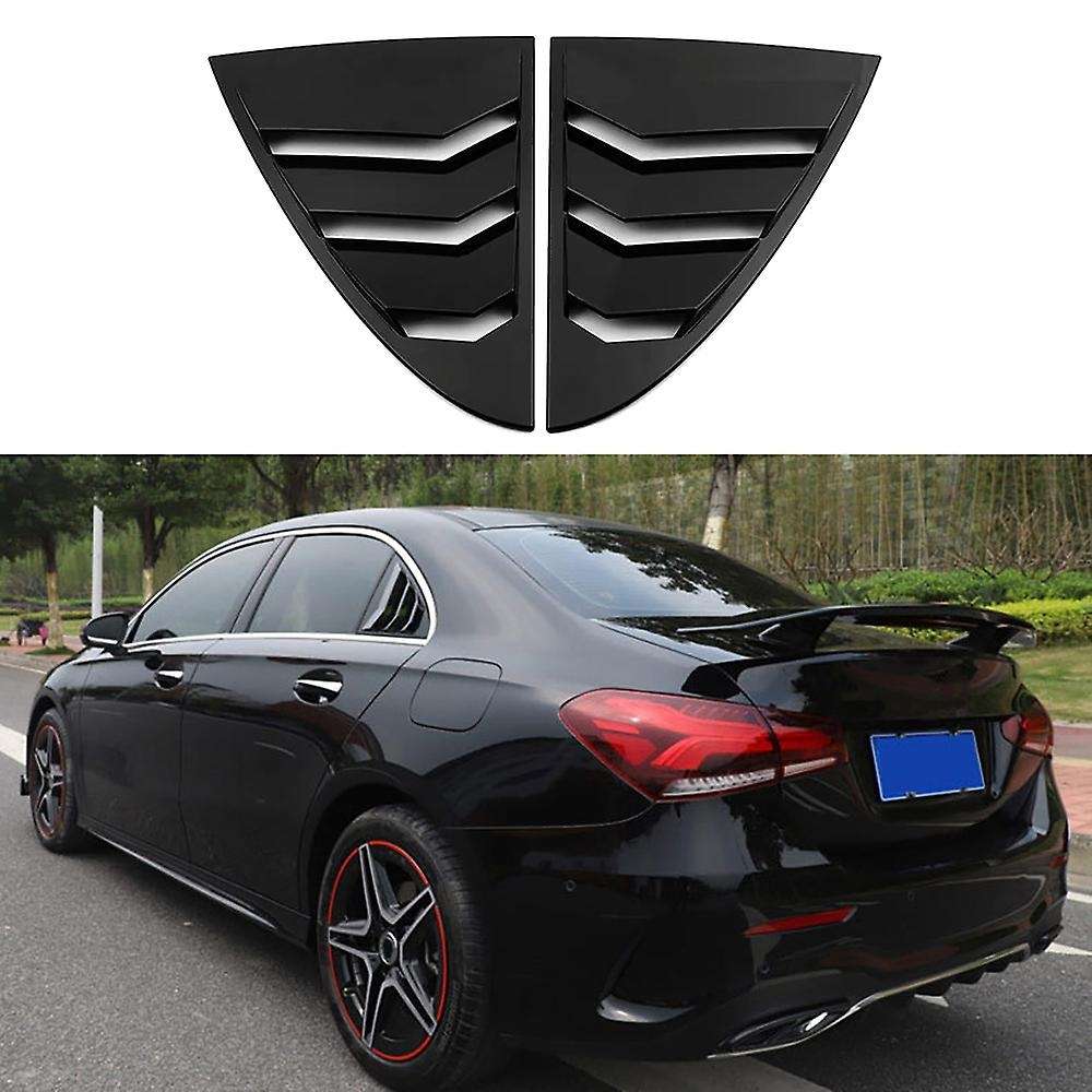 Car Bright Black Rear Window Louver Shutter Cover Trim for a Class W177 2019-2021 Window Louver Side