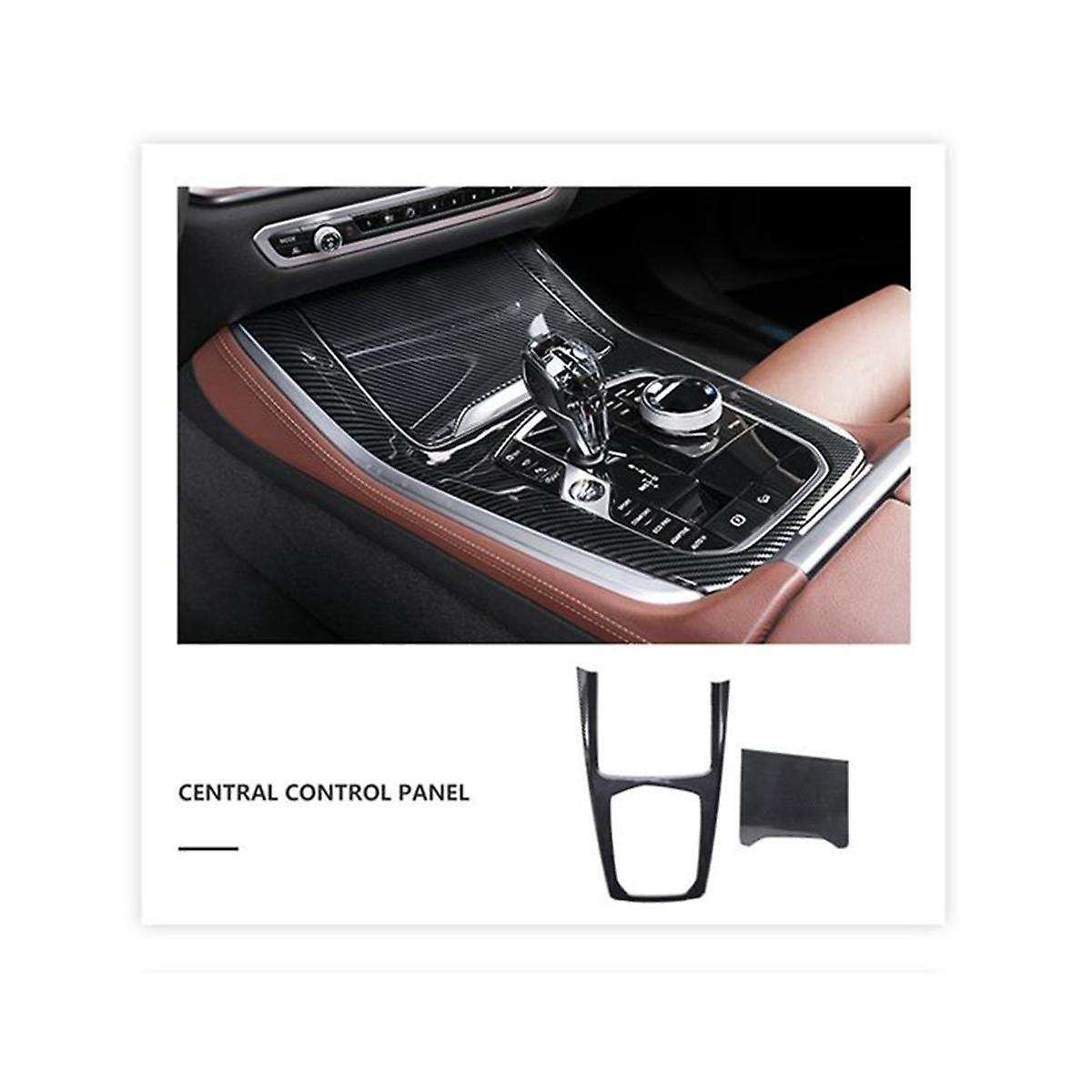 Car Carbon Fiber Central Gear Panel Control Panel Decal Interior Modification for X5 G05 2019-2021