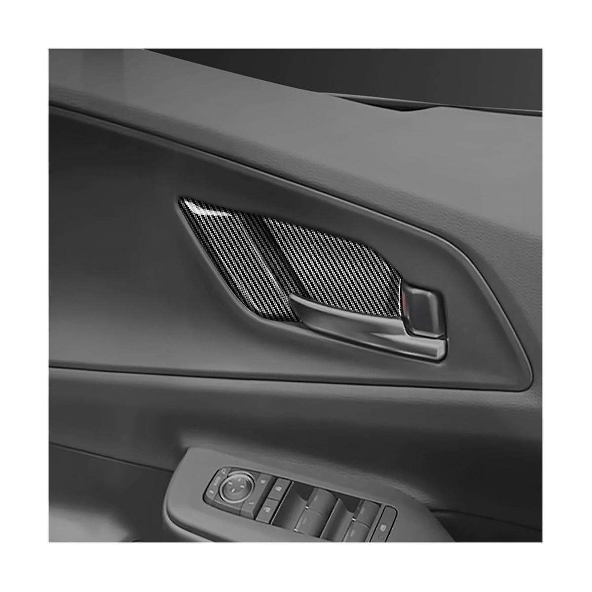 Car Carbon Fiber Door Inner Handle Bowl Frame Trims High/low Configuration 5pcs for Prius 60 Series