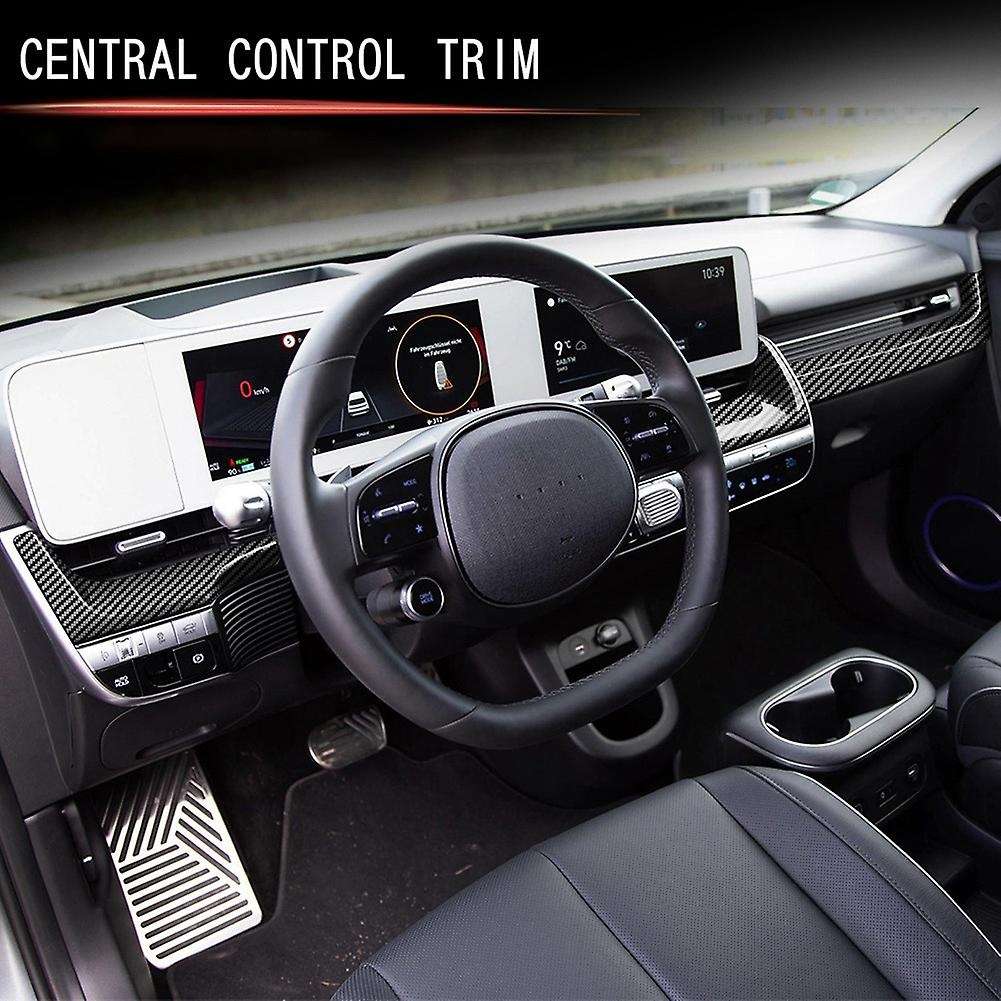 Car Carbon Fiber Instrument Central Control Air Outlet Panel Decorative Cover Trim for Aini 5 Ioniq