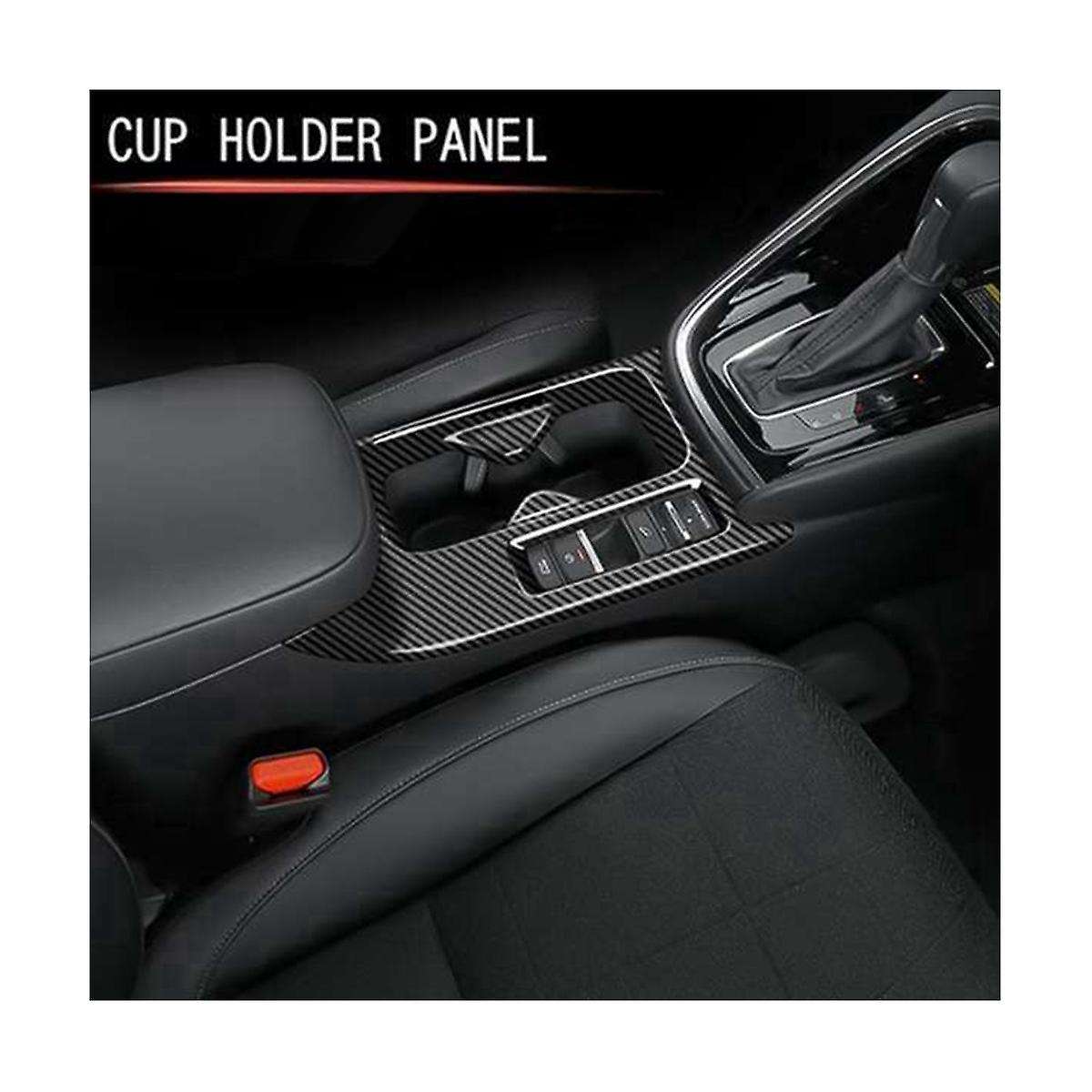 Car Carbon Fiber Pattern Center Console Water Cup Holder Cover Trim Stickers for -v Xrv Xr-v 2022+