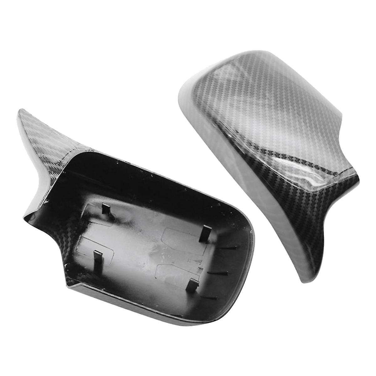 Car Carbon Fiber Pattern Ox Horn Rearview Side Mirror Cover for 3 Series E46 1998-2005 5 Series E39