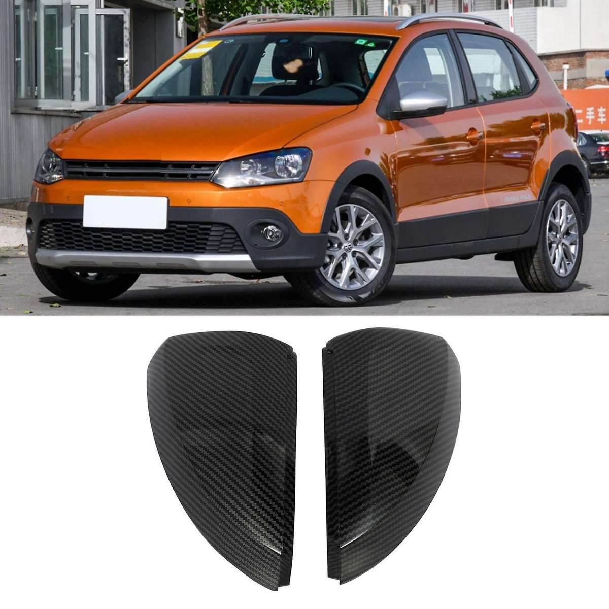Car Carbon Fiber Pattern Rear View Mirror Cover Wing Rear View Mirror for - 2018 2019