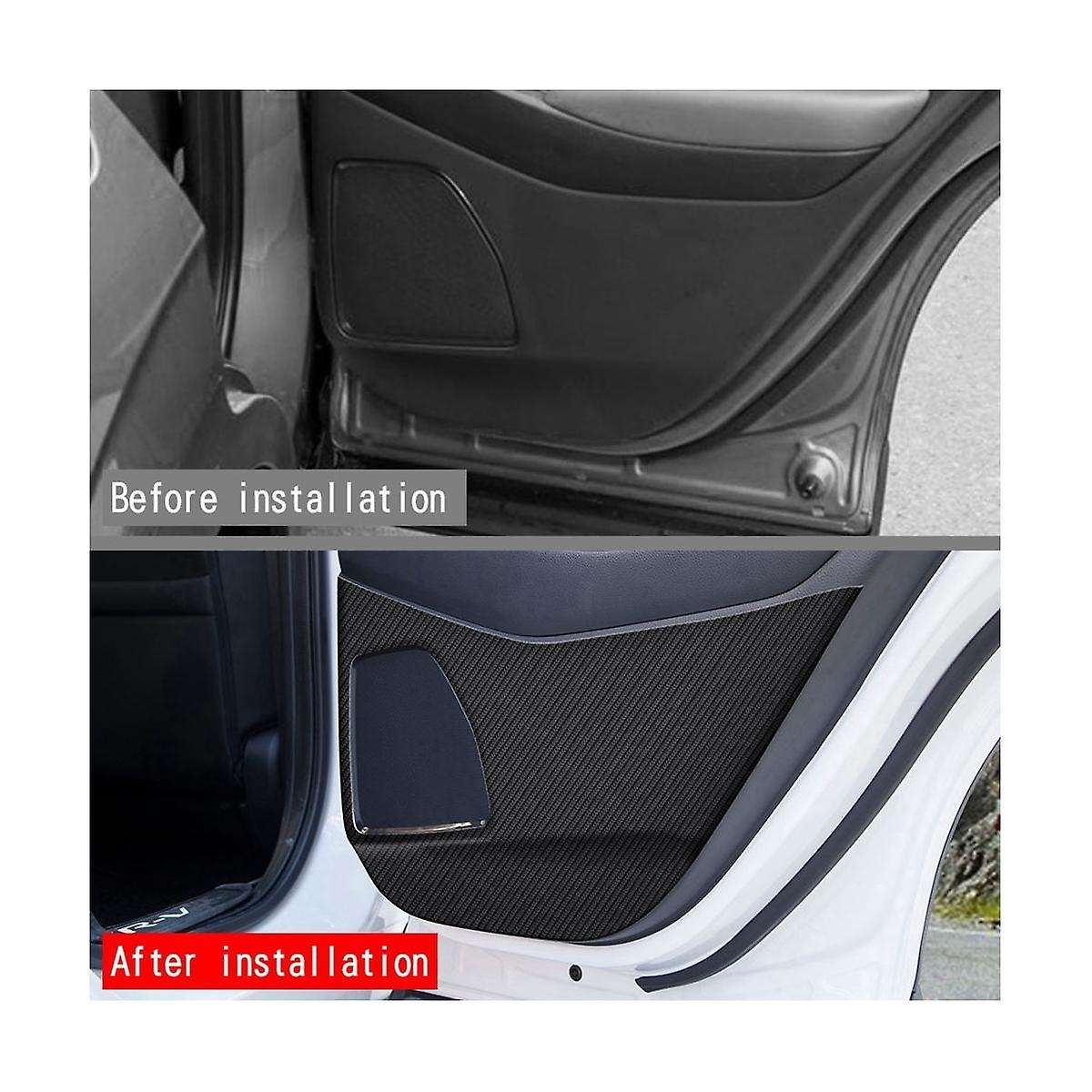 Car Carbon Leather Door Protector Pad Door Plank Anti- Pad Anti-dirty Mat Cover for Xr-v -v Vezel 2