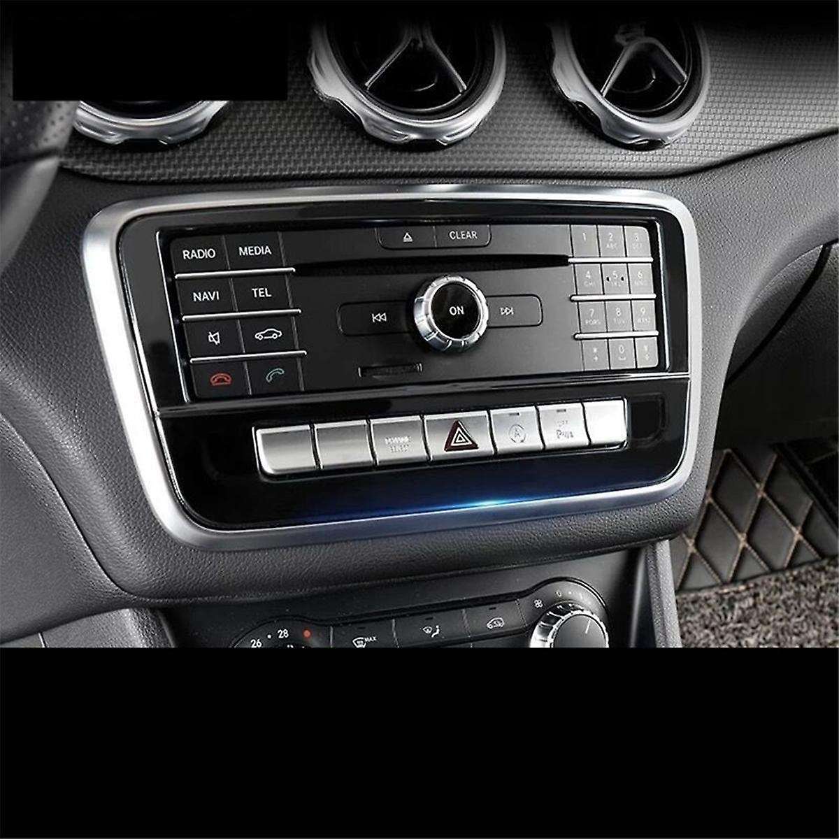 Car Center Control CD Panel Trim Sticker for GLA CLA -Class CLA200 13-19 7 Button Adjust Decor Frame