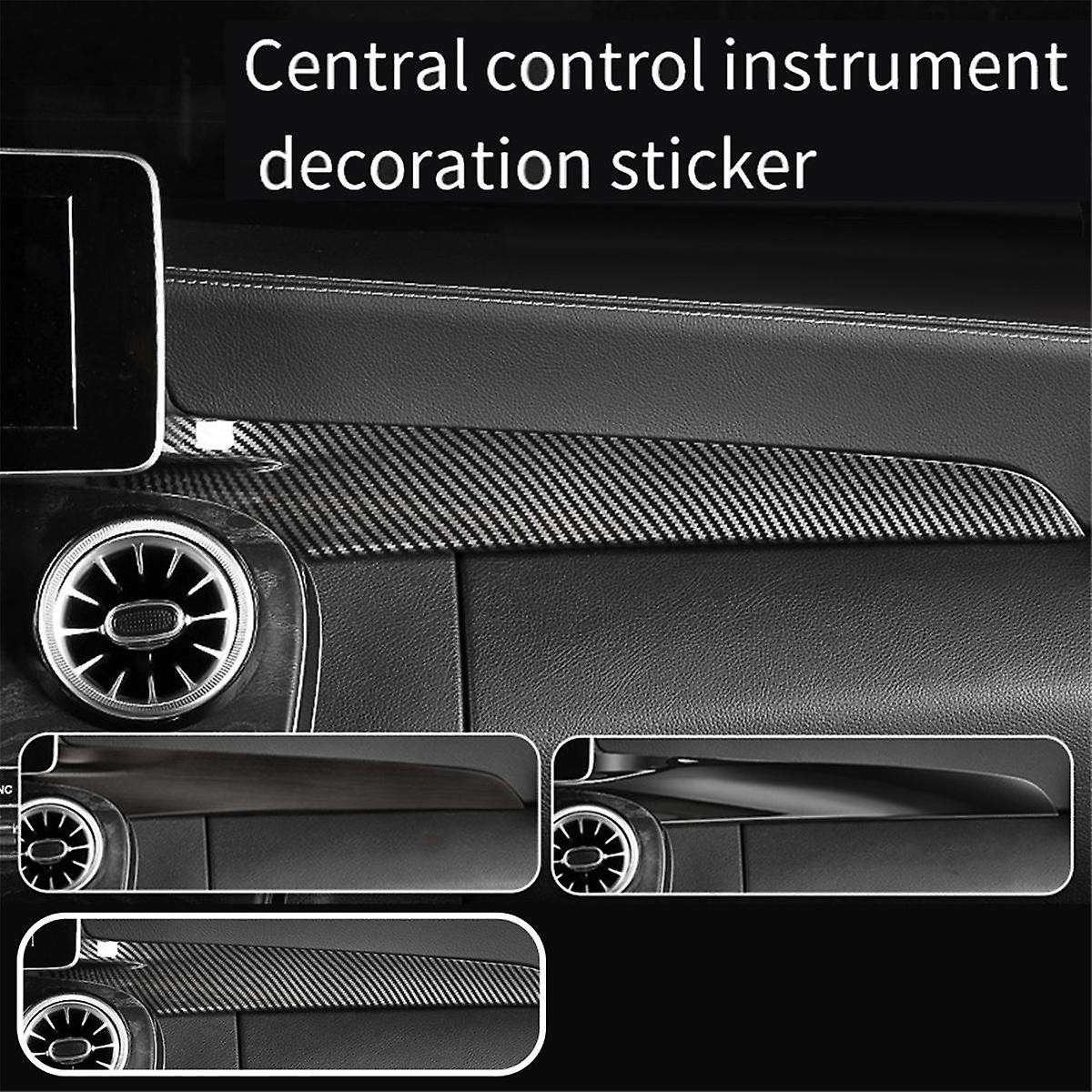 Car Center Control Panel Dashboard Strips Trim for C-Class W205 C180 C200 X253 GLC260 2015-2022 Blac