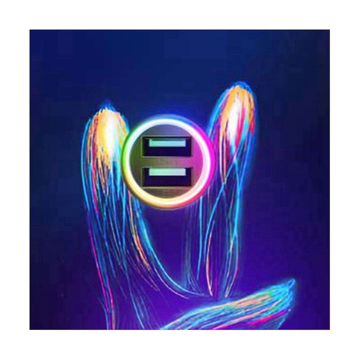 Car Charger 4.8a Dual Usb with Led Rgb Light for Iphone13/12/xr/xs//google Pixel/android// Pro