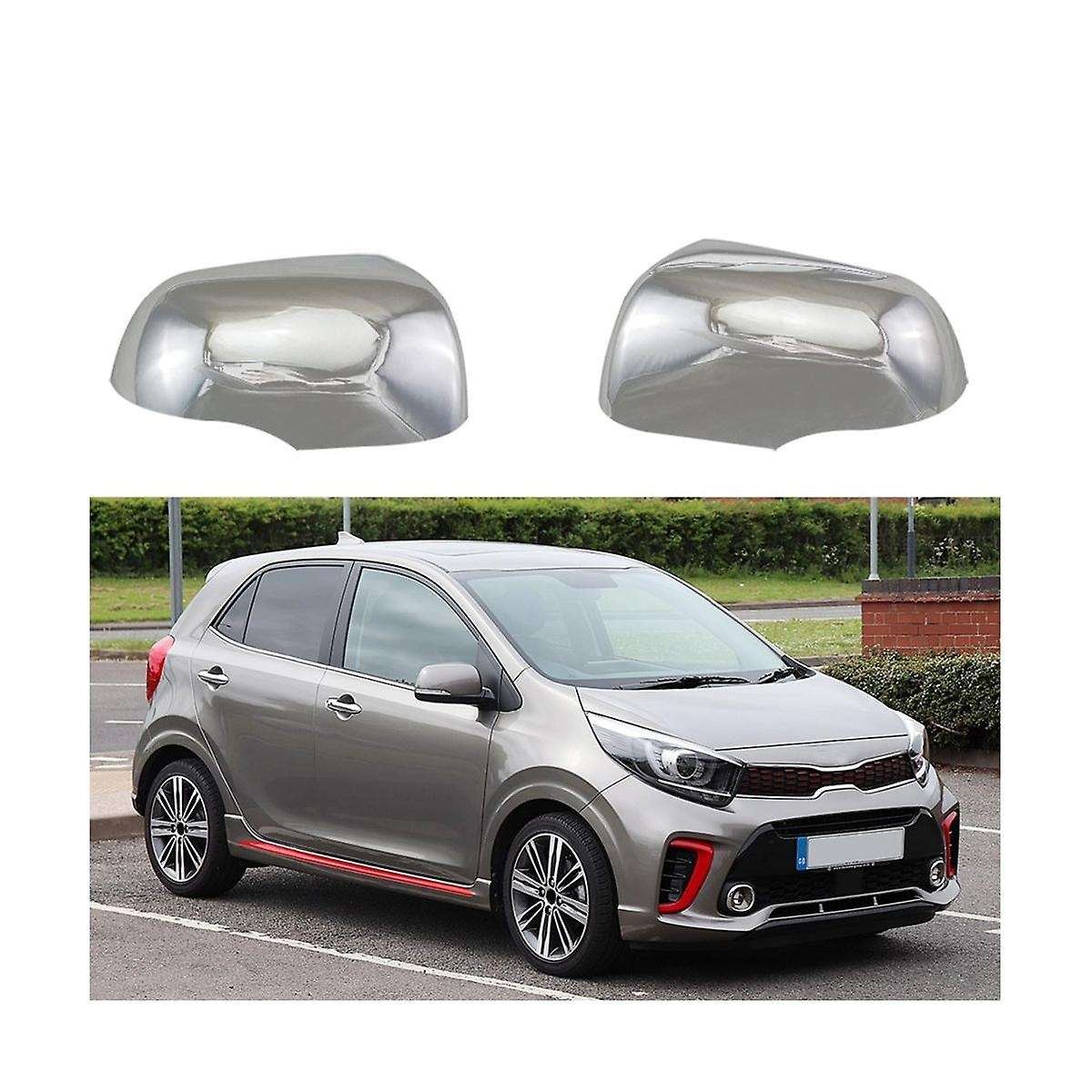 Car Chrome Silver Rearview Side Glass Mirror Cover Trim Rear Mirror Covers Shell for Picanto Mornin