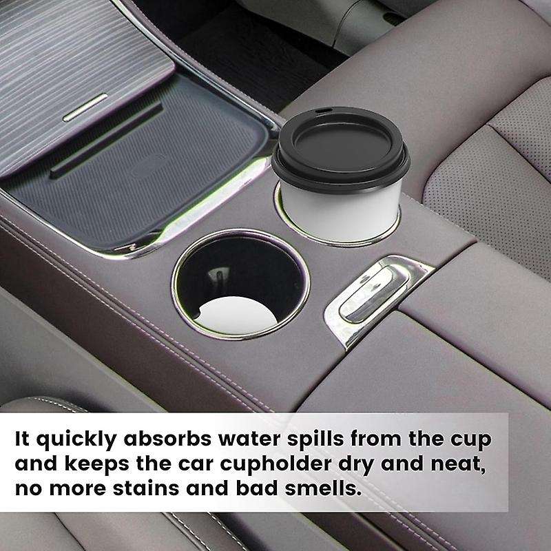 Car Coasters, Car Cup Holder Coasters with Finger Notches Keep Vehicles Safe From Cold Drink Sweat,