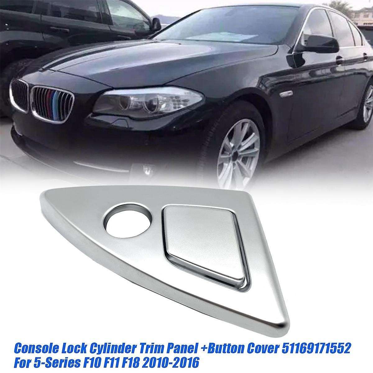 Car Console Lock Cylinder Trim Cover+Button 51169171552 for 5-Series F10 F11 F18 10-16 Armrest Box S