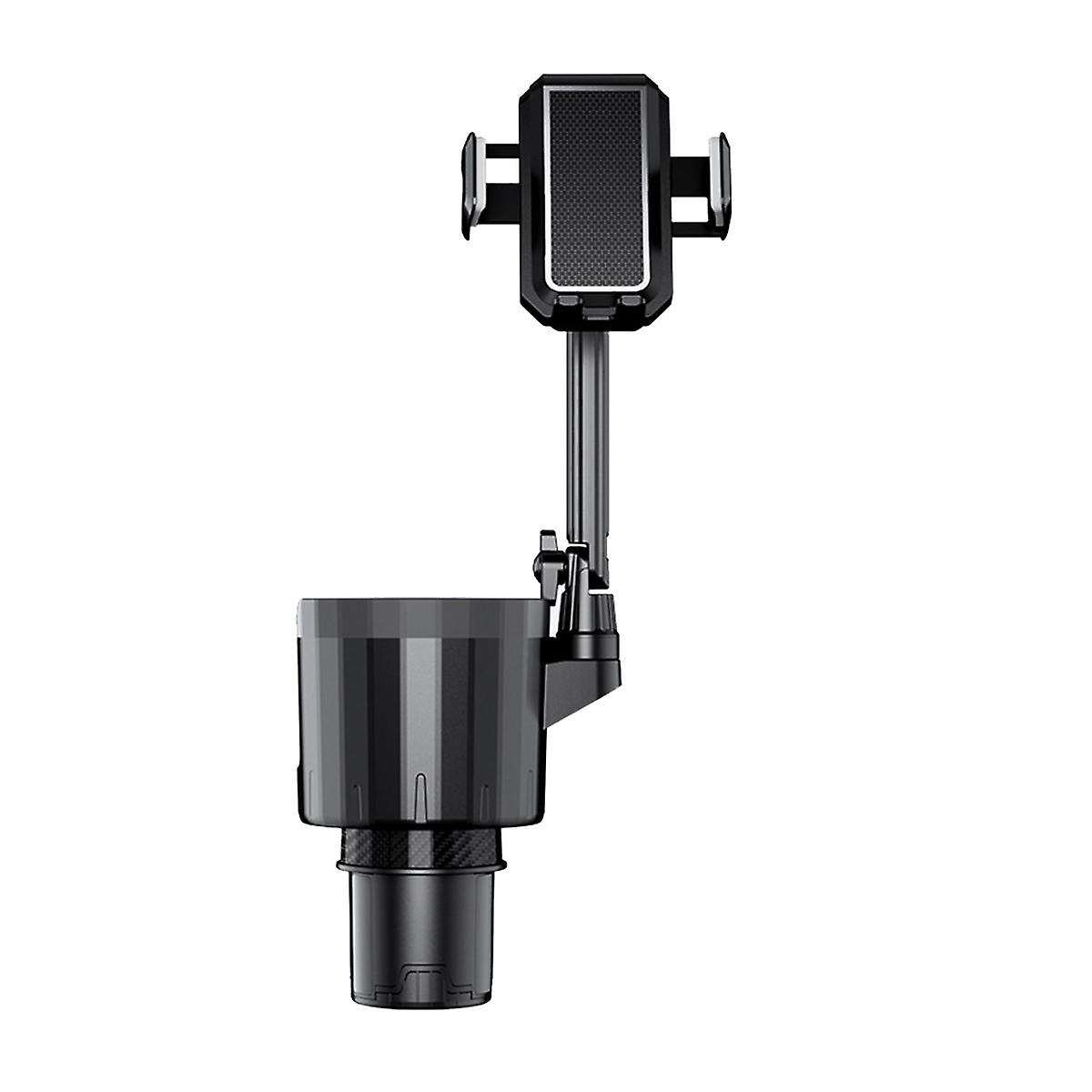 Car Cup Holder with Phone Mount, 2 In 1 Adjustable Cup Holder Expander with 360 Rotation Cellphone