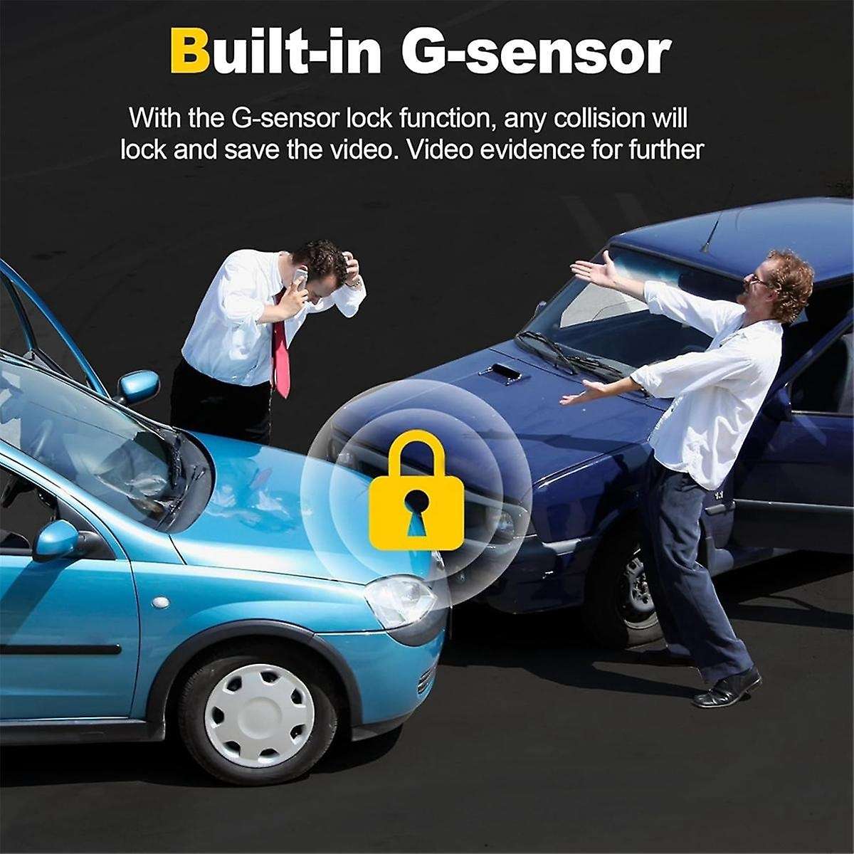Car Dash Camera, 4K 1080p Dash Cam Front Rear WiFi Recorder Camera for Cars with App Control, G-Sen