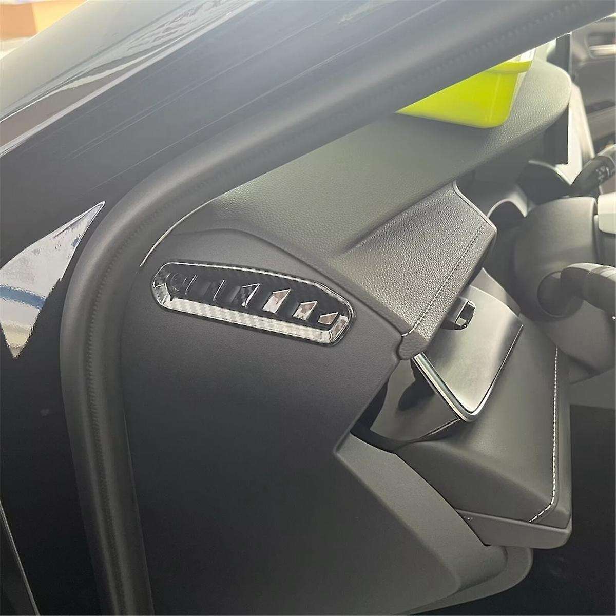 Car Dashboard Side Air Condition Vent Outlet Cover Trim for 2024 2025 Accessories Carbon Fiber