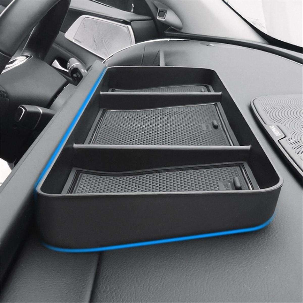 Car Dashboard Tray Center Console Hidden Storage Box Behind Screen Accessories Organizer Tidying for