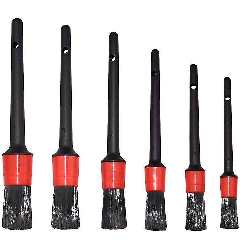 Car Detailing Brushes - Detail Brush 6 Different Sizes Piece Set for Cleaning Automotive Wheels, Rim