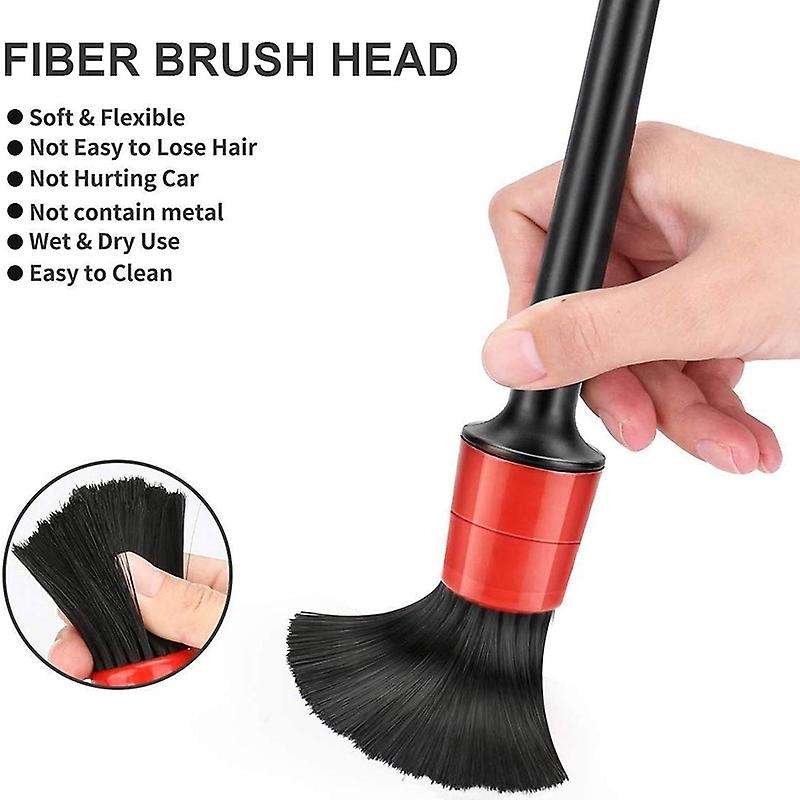 Car Detailing Brushes - Detail Brush 6 Different Sizes Piece Set for Cleaning Automotive Wheels, Rim