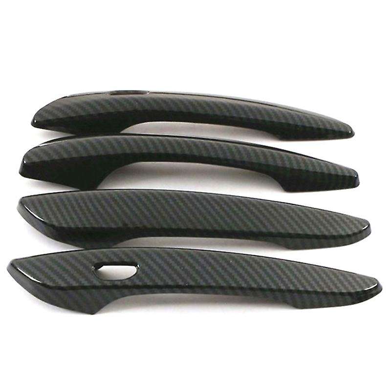 Car Door Handle Trim Cover Carbon Fiber Outside Handle Cover for Axela 2020