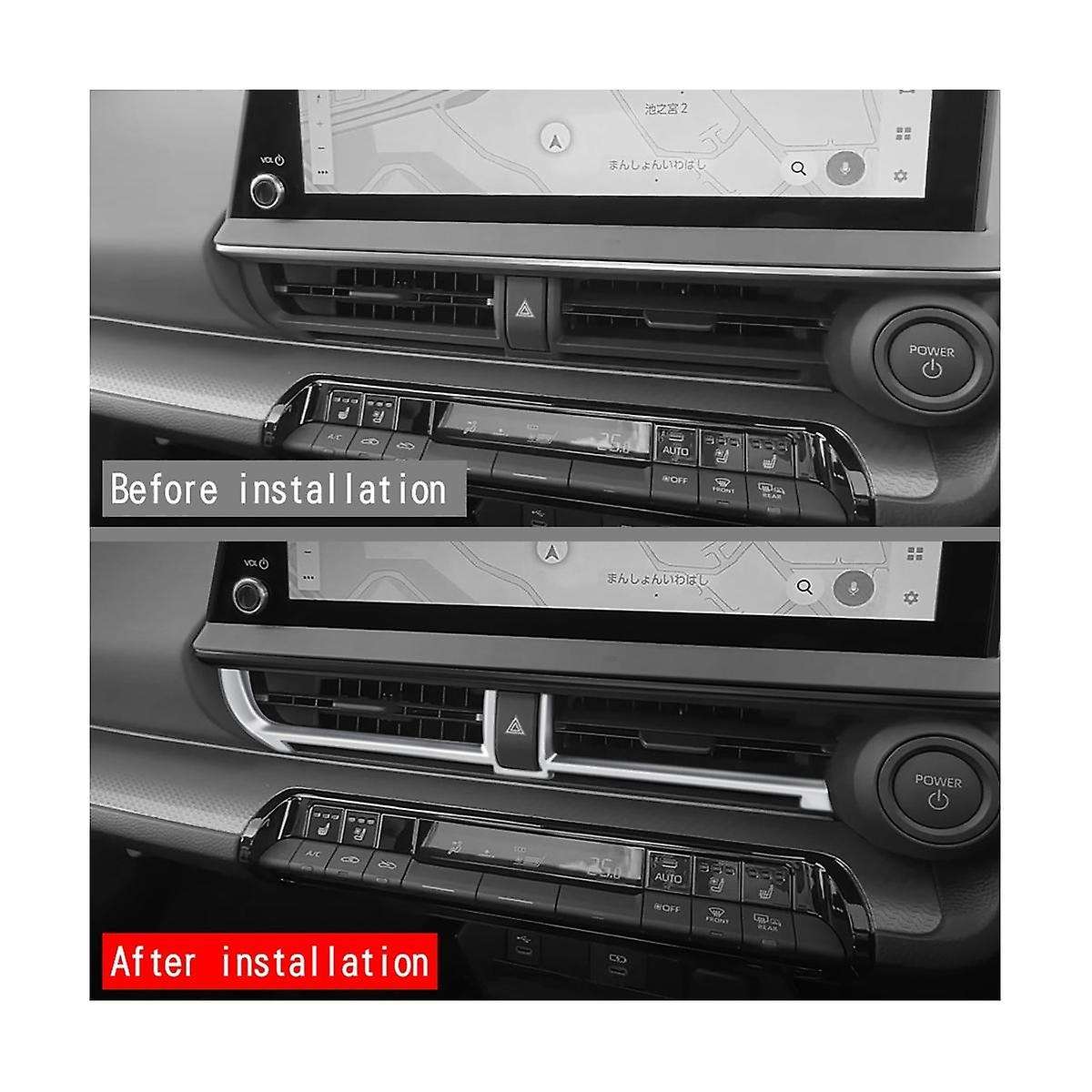 Car Dumb Silver Center Inner Ac Dashs Trim Dashboard Panel for Prius 60 Series 2022 2023 1pcs