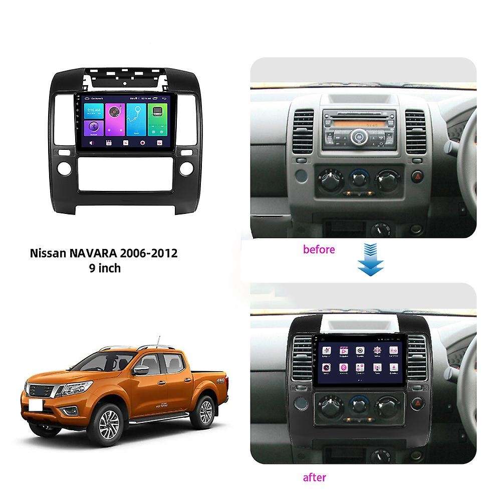 Car DVD Frame Audio Fitting Adaptor Dash Trim Kits Fascia Panel 9 Inch for Navara D40 05-14 2 Din Ra