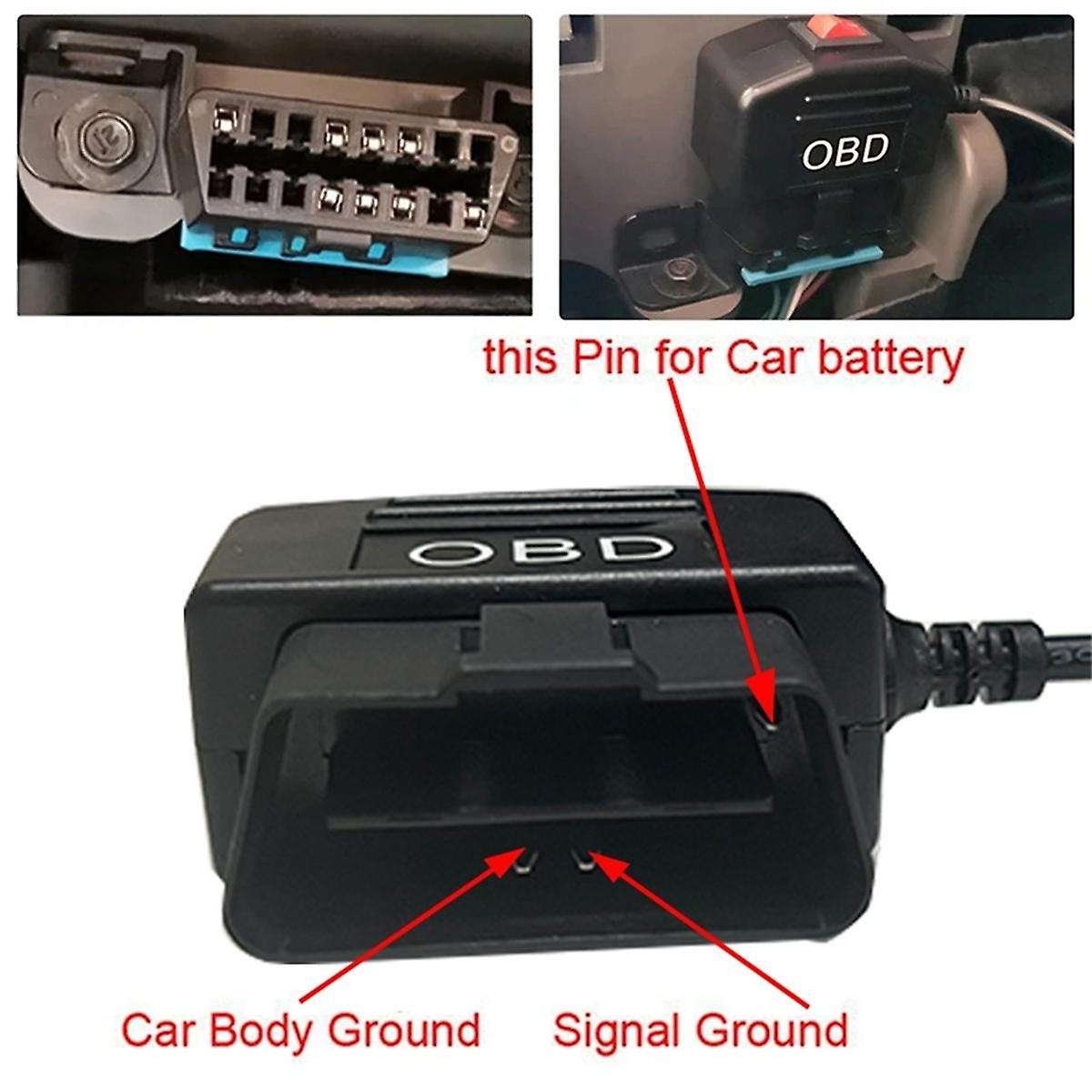Car DVR Hardwire Kit for Low Vol Protection 5V 3A USB Port Car Charge Cable OBD Dashcam 24H Parking