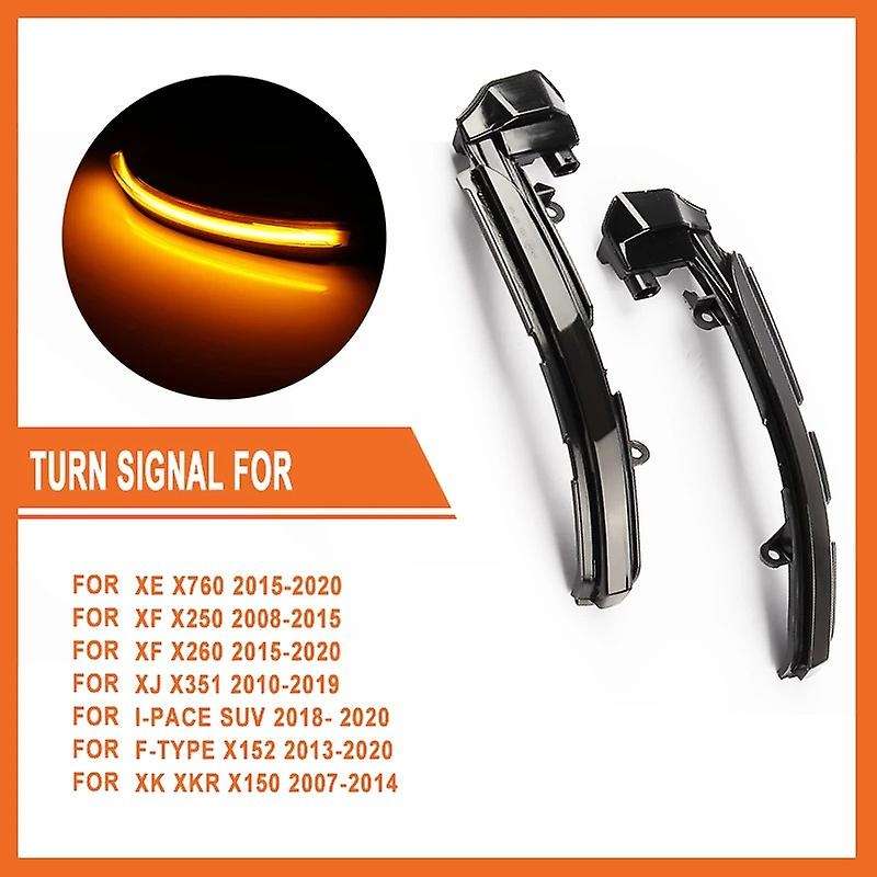 Car Dynamic LED Rearview Mirror Light Turn Signal Light for XE XF XJ F-TYPE XK XKR I-PACE X250 X260