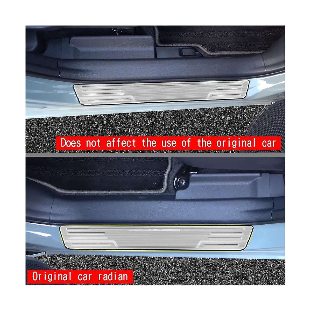 Car Exterior Sill Strip Scuff Plate Guard Pedal Protector Styling Sticker Silver for Sienta 10 Seri