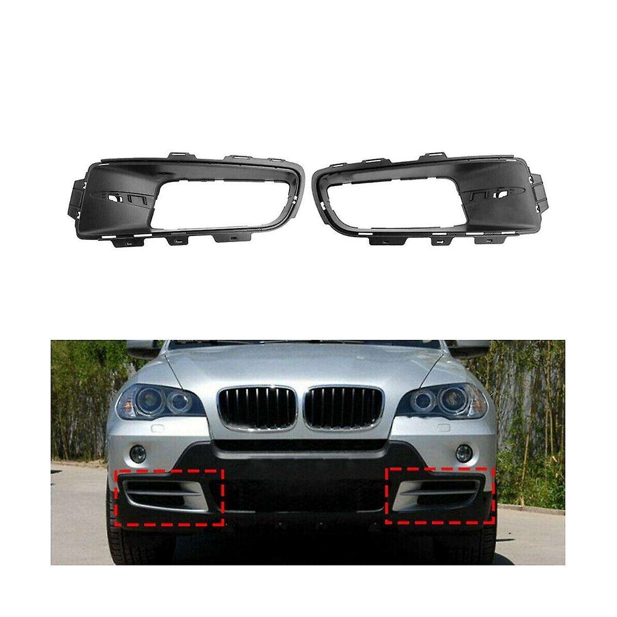 Car Front Bumper Fog Light Grill Fog Light Vent Grille Intake Cover 51117172450 51117172449 for X5