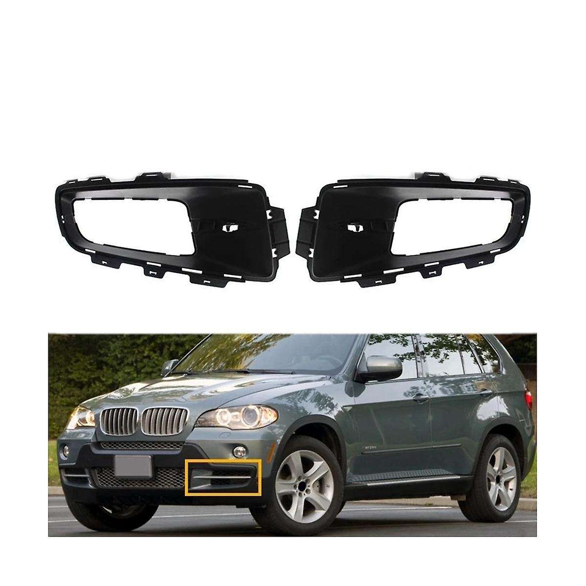 Car Front Bumper Fog Light Grill Fog Light Vent Grille Intake Cover 51117172450 51117172449 for X5