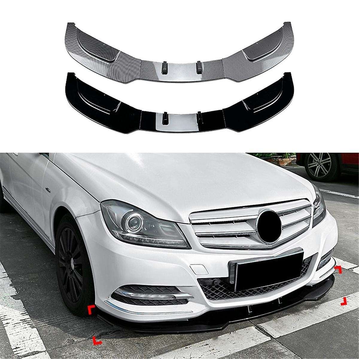 Car Front Bumper Splitter Lip Diffuser Spoiler Cover Guard for C-class W204 2011-2014 Carbon Fiber P