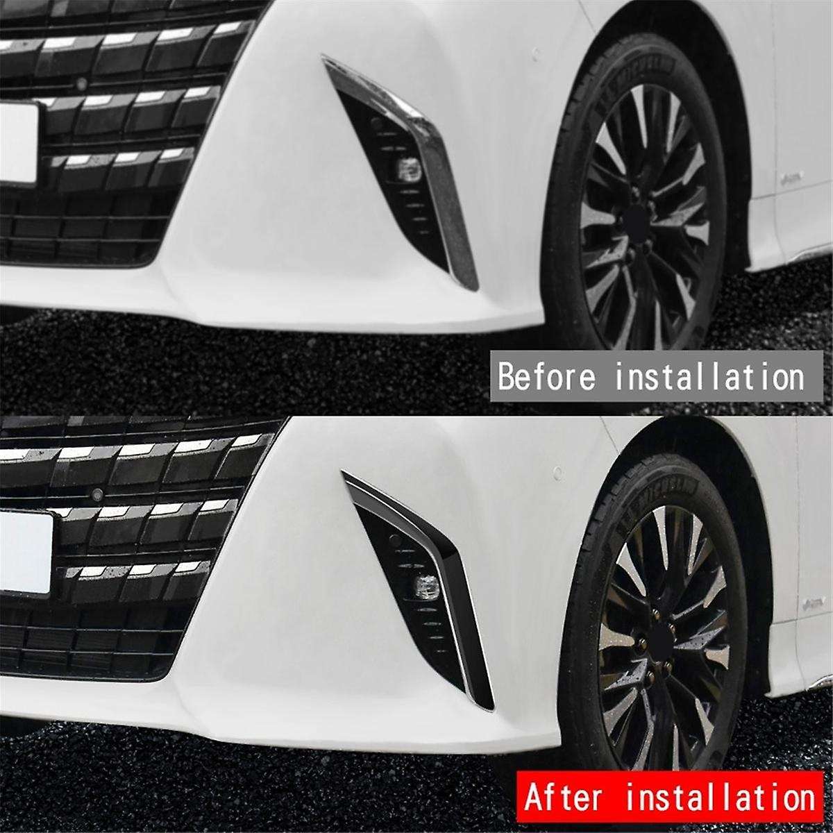Car Front Bumper Splitter Spoiler Decorative Trims Fog Light Canard for Alphard 40 Series 2023+ Glo