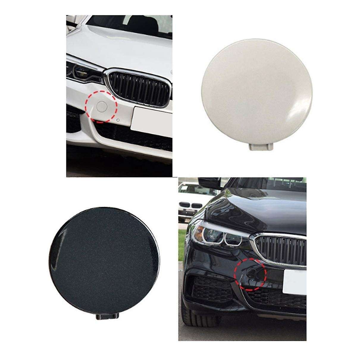 Car Front Bumper Tow Hook Cover Cap Painted 51118068068 for 5 Series G30 G38 2017-2020 Carbon Black