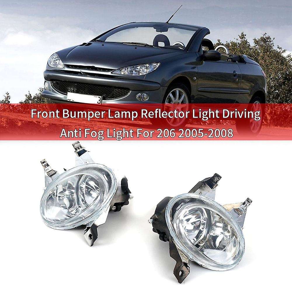 Car Front Fog Lamp Fog Light Front Bumper Lamp Reflector Light Driving Anti Fog Light for 206 2005-