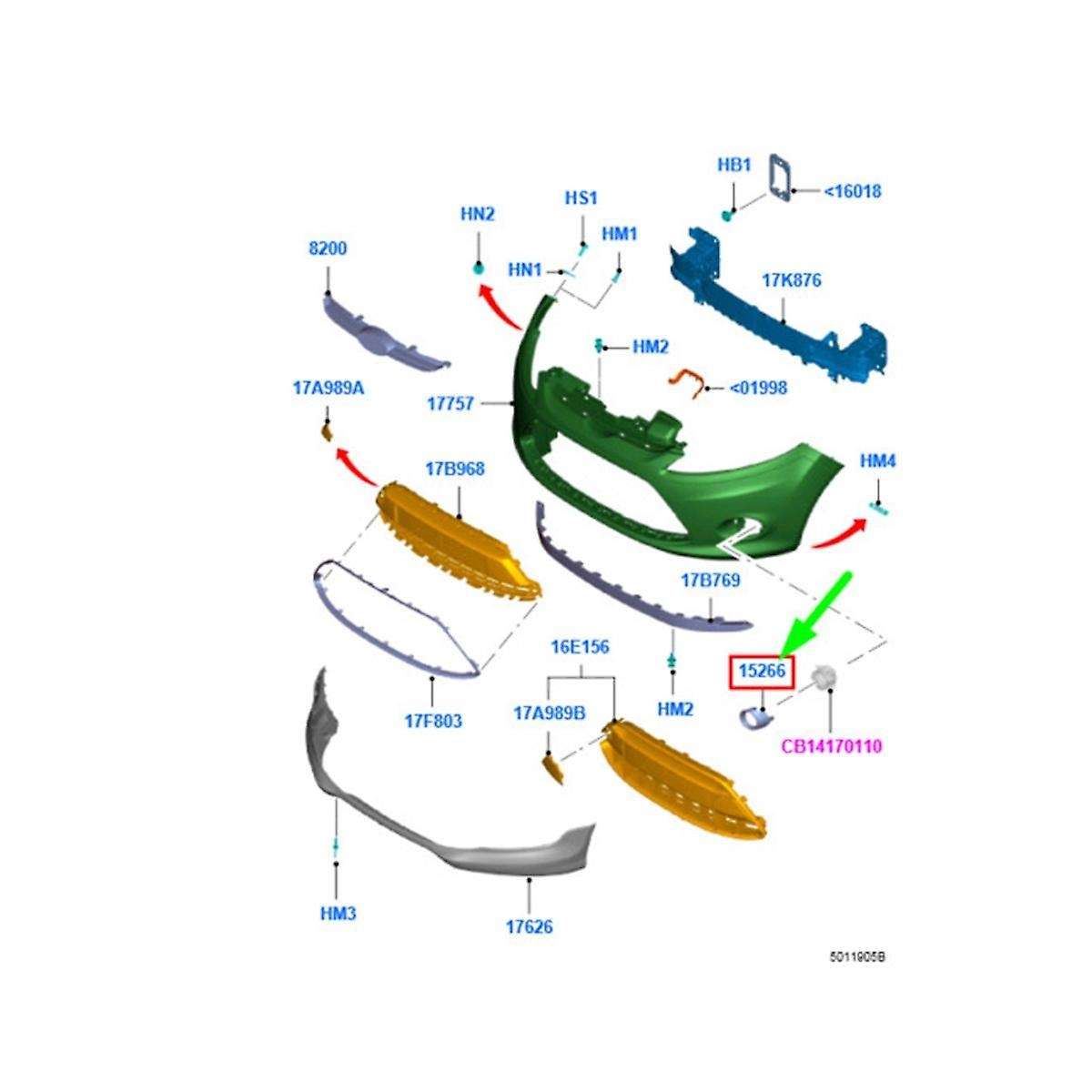 Car Front Fog Light Frame (right Front) for Fiesta 2008-2017 Fog Light Grille Car Tuning Parts 1531