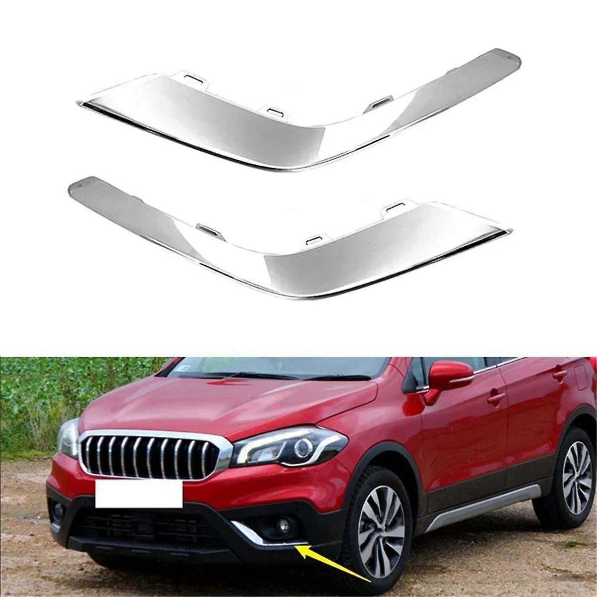 Car Front Fog Light Lamp Chrome Trim Cover Garnish for SX4 S- Facelift SX4 Crossover 2016-2021