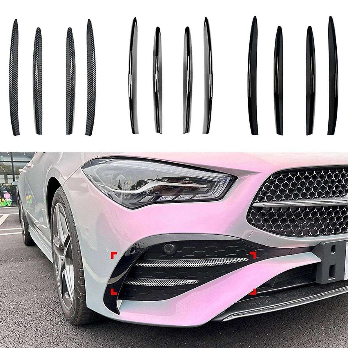 Car Front Fog Lights Trim Strips Bumper Lip Splitter Spoiler for CLA Class C118 X118 2023+ Silver