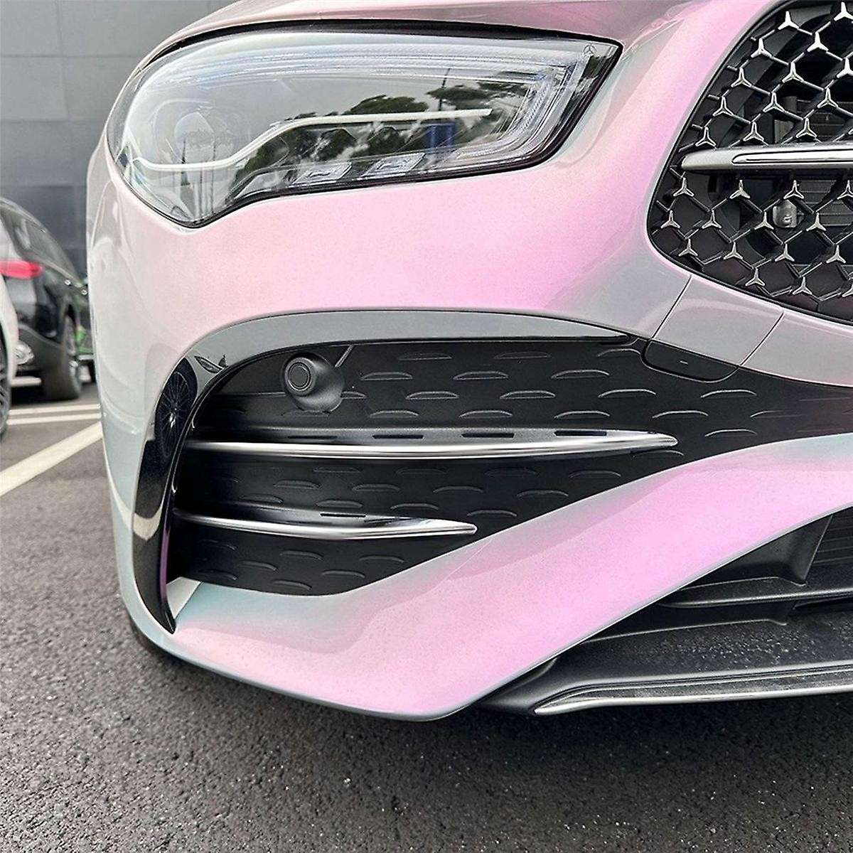 Car Front Fog Lights Trim Strips Bumper Lip Splitter Spoiler for CLA Class C118 X118 2023+ Silver