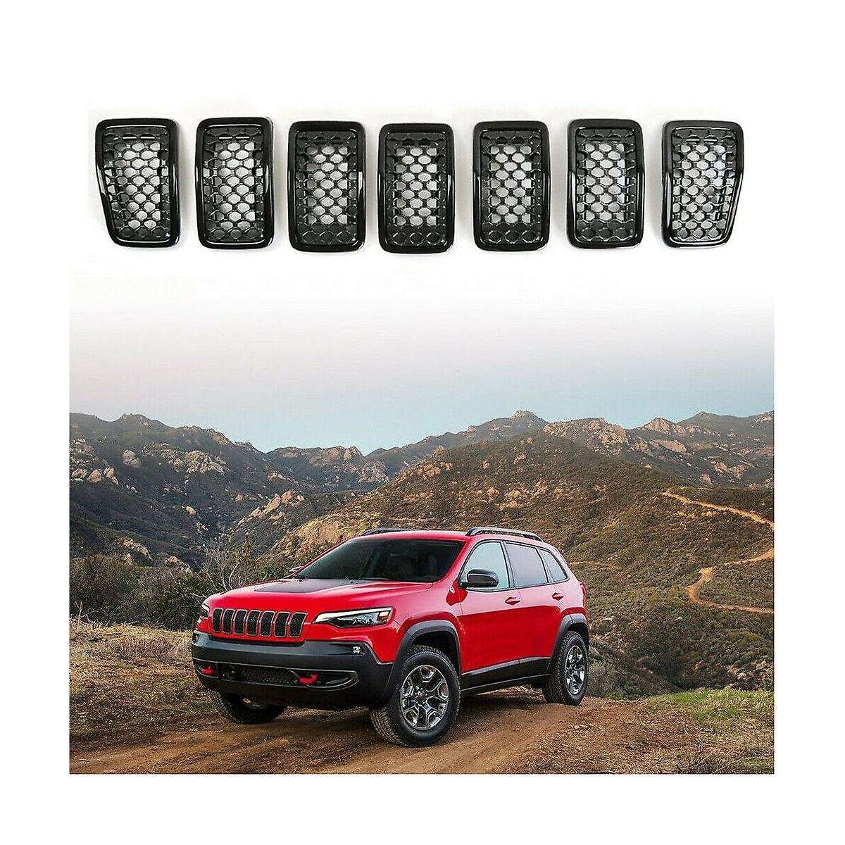 Car Front Mesh Racing Grills for 2019-2022 Bright Black Exterior Honey Racing Grille