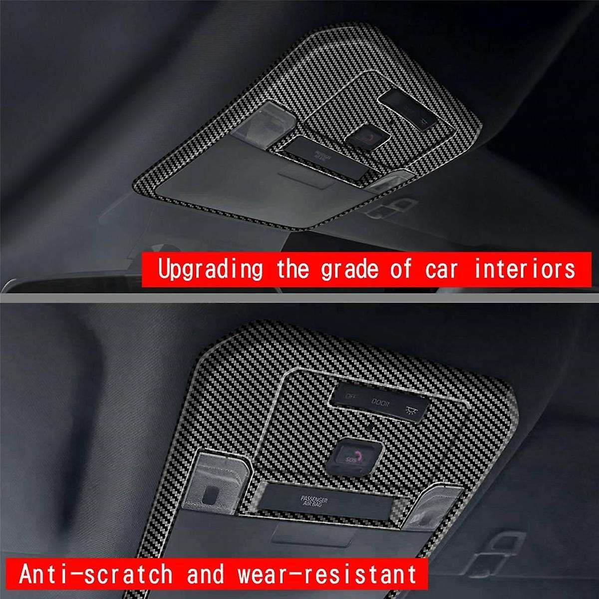 Car Front Reading Light Trim Cover Roof Lamp Panel Frame for 2024 Car Interior Accessories,B