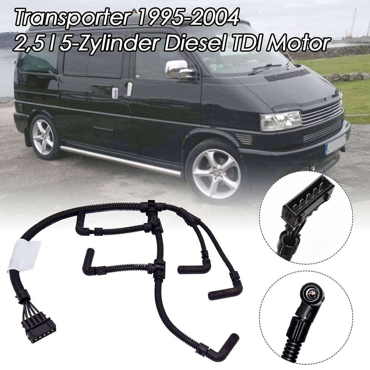 Car Glow Plug Wiring Harness Compatible with Replacement 2515 Cylinder for -t4 1995-2004 074972095b
