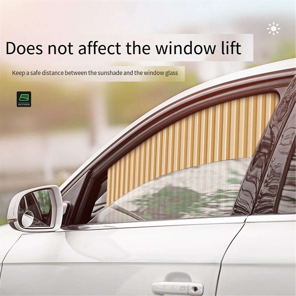 Car Gold Sunshade Automatic Retractable Magnetic Rail Car Curtains Car Window Sun Protection for Ca
