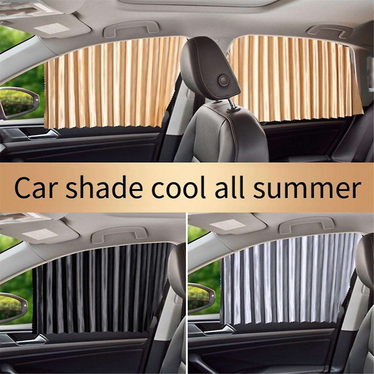 Car Gold Sunshade Automatic Retractable Magnetic Rail Car Curtains Car Window Sun Protection for Ca