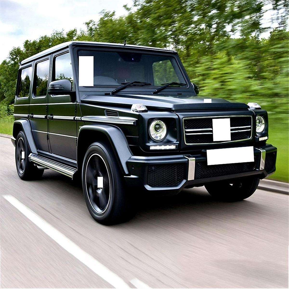 Car Head Light Bezel Grille LED Daytime Running Light for W463 G63 1990-2018 Silver