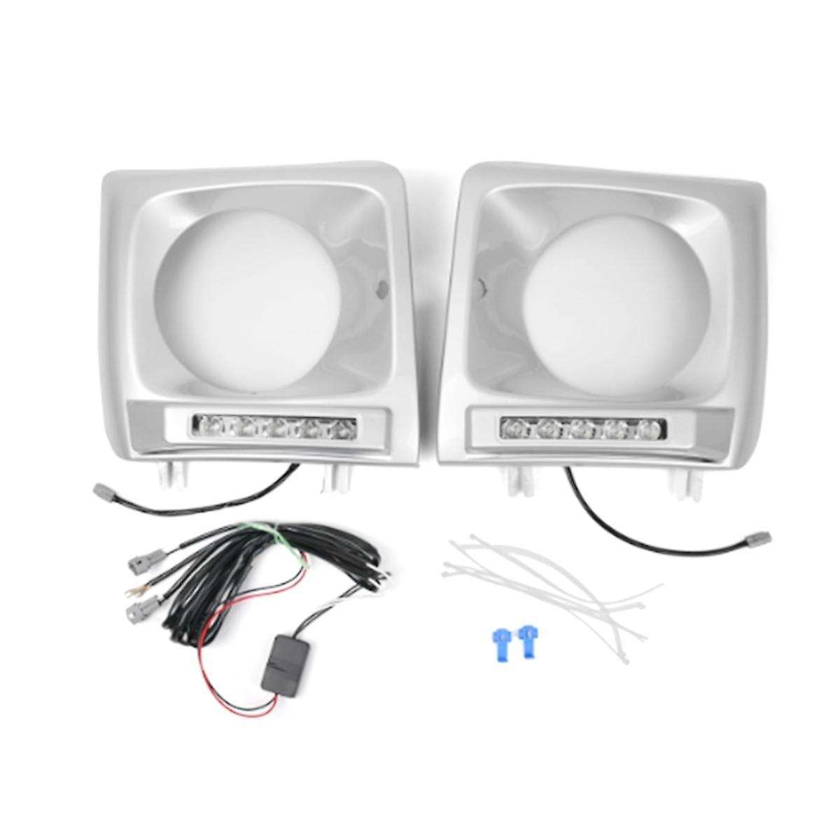 Car Head Light Bezel Grille LED Daytime Running Light for W463 G63 1990-2018 Silver