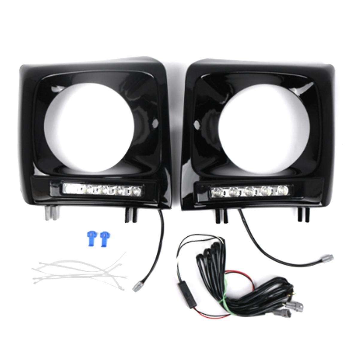 Car Head Light Bezel Grille LED Daytime Running Light for W463 G63 1990-2018 Black
