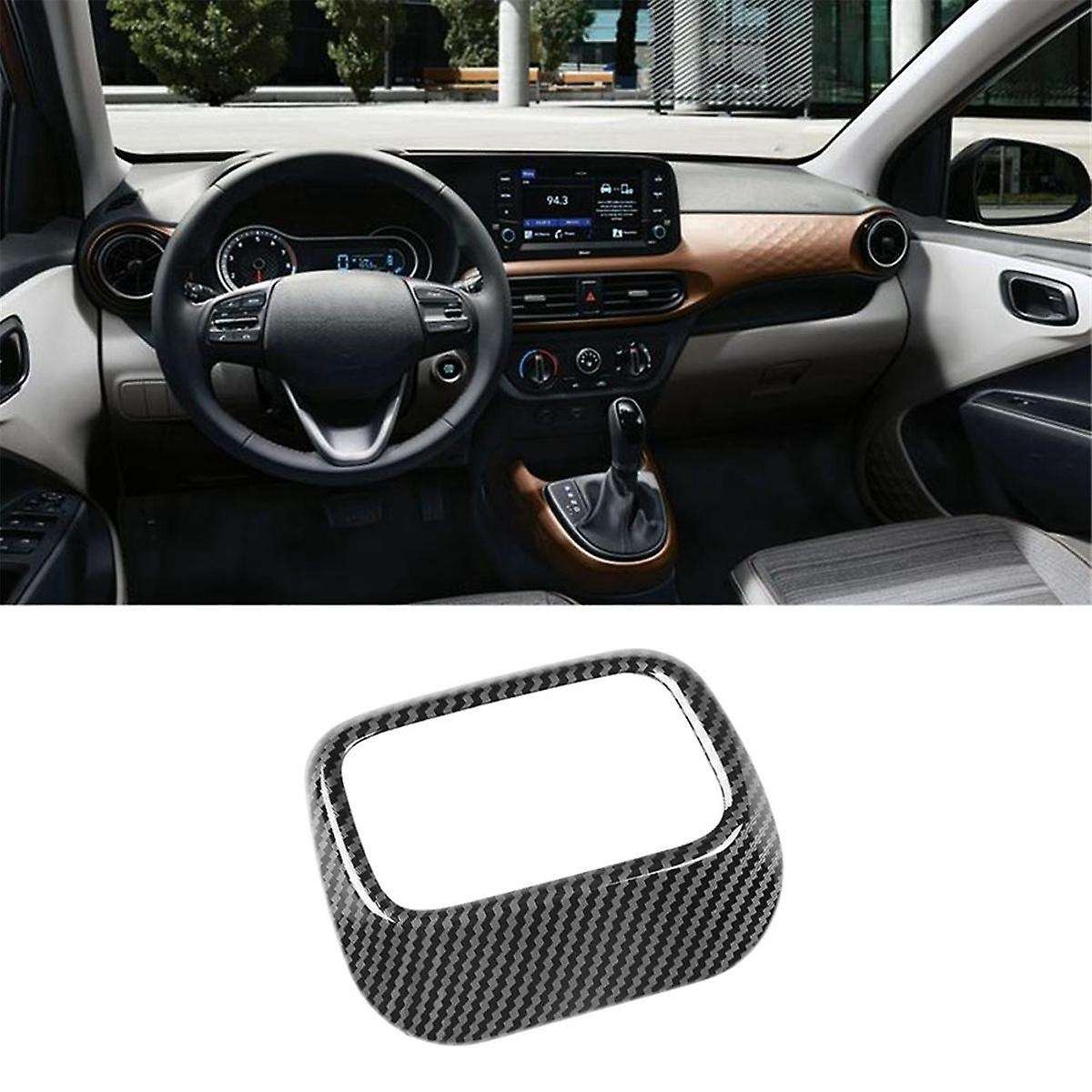 Car Headlight Adjustment Head Light Lamp Switch Button Trim Cover for I10 20212022 Carbon Fiber Int