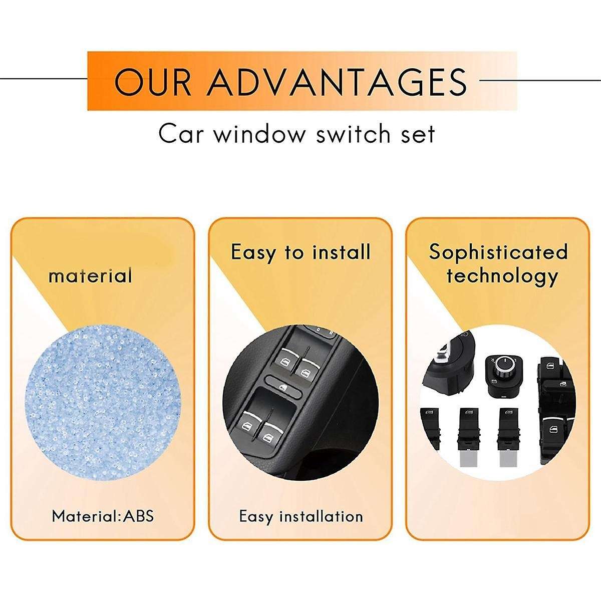 Car Headlight Switch & Window Lift Switch for Golf Mk5 5 B6 Seat 5ND941431A 5ND959857 5ND959565B