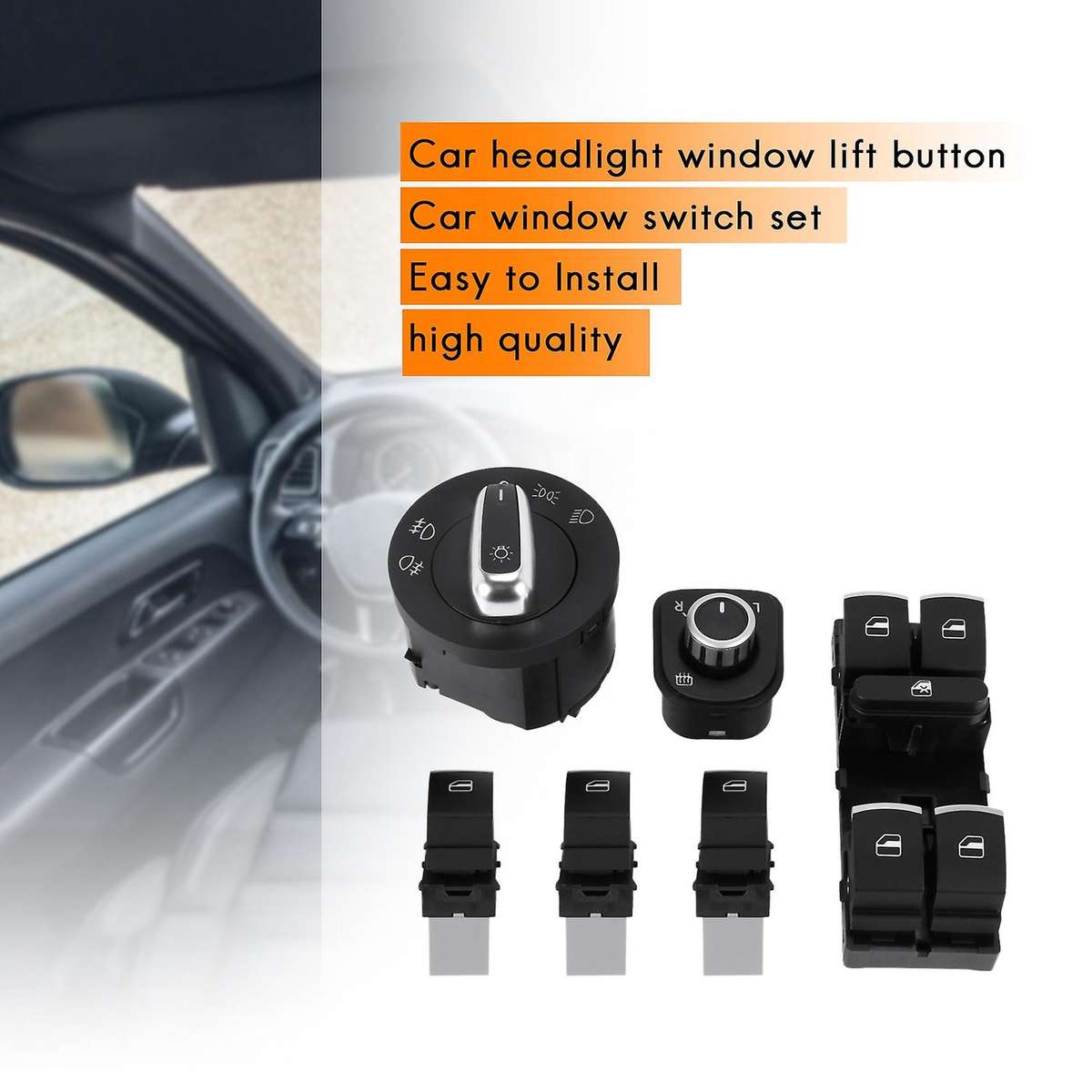 Car Headlight Switch + Window Lift Switch for 5 6 Mk5 6 5 6 B6 5nd941431a 5nd959565b
