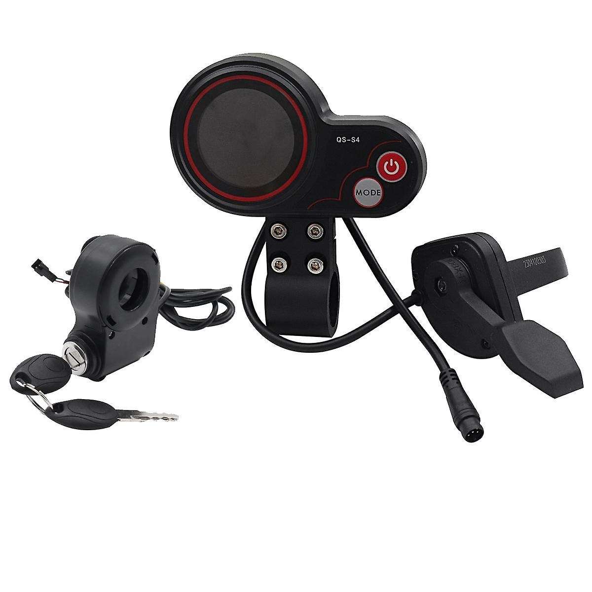 Qs-s4 36v-60v Thumb Throttle Lcd Display Kit+ignition Lock Key for Zero 8 9 10 8x 10x Electric Scoot